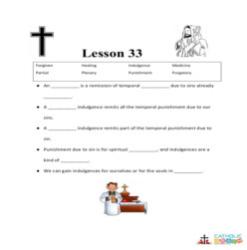 Temporal Punishment and Indulgences - Fill-in-the-Blanks